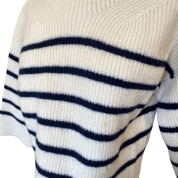 A.L.C Louise Wool Sweater In Off White Navy Size Small - Picture 4 of 7